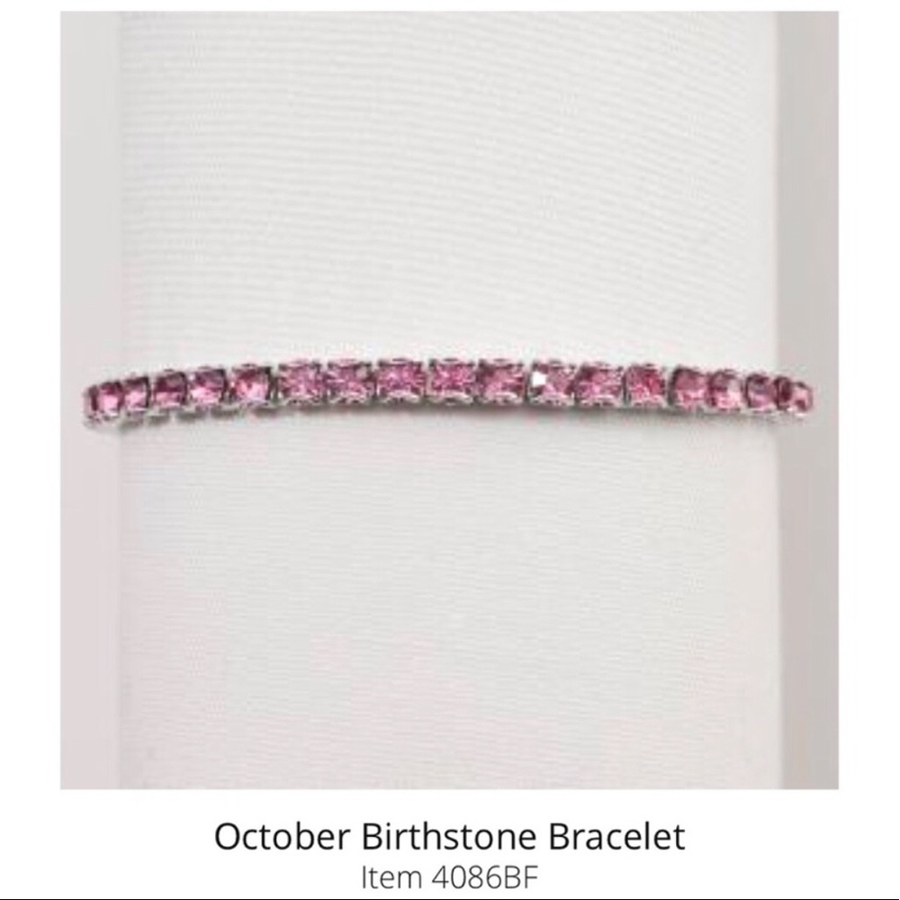 Touchstone crystal stretch bracelet October birthstone in rose